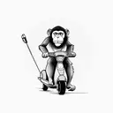 Monkey on scooter, programmer tattoo design idea