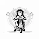 Monkey on scooter, programmer tattoo design idea