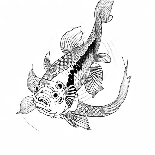 Koi Fish, Japanese Style,  tattoo design idea