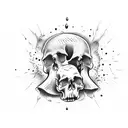 crying and melting skull tattoo design idea