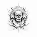 crying and melting skull tattoo design idea