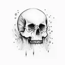 crying and melting skull tattoo design idea