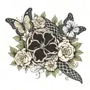 forarm tattoo with snake wrapped around arm and flowers and butterflies tattoo design idea