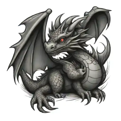 cute dragon tattoo design idea