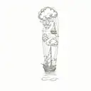 clouds and a boat sailing tattoo design idea