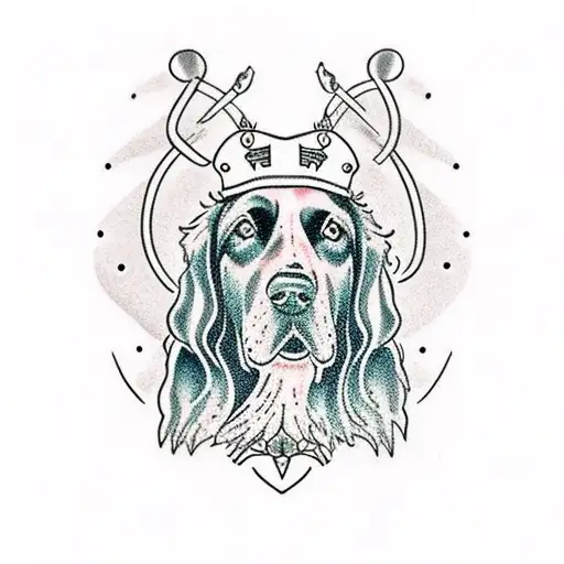 gordon setter, aurora borealis tattoo design idea