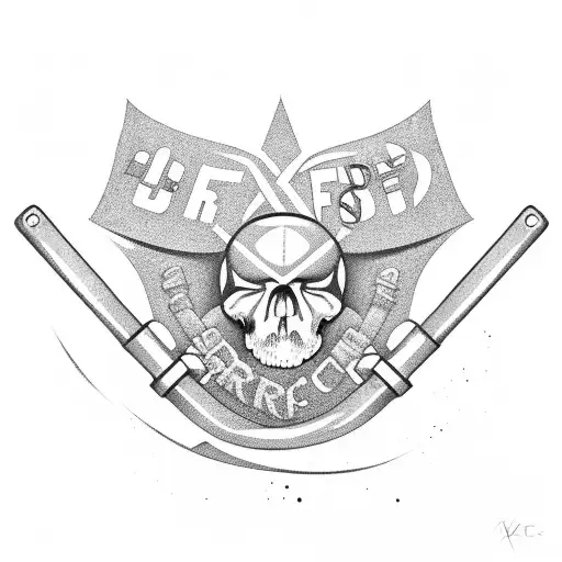 Crossfit barbell with the French Special Forces logo tattoo design idea