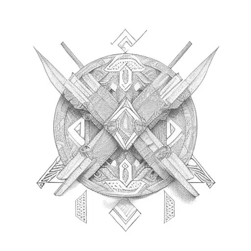 Tribal-inspired design featuring a crossfit athlete lifting weights tattoo design idea