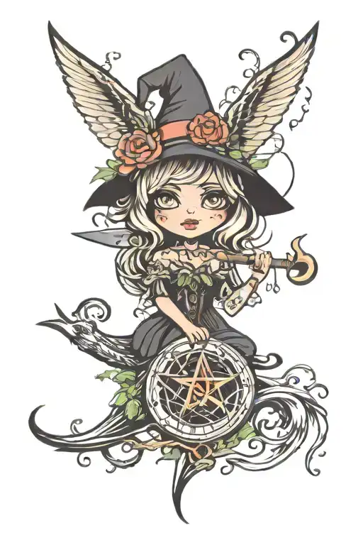 witchy vibe tattoo tattoo design idea