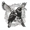 odins ravens flying down my deltoids tattoo design idea