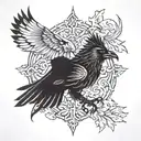 odins ravens flying down my deltoids tattoo design idea