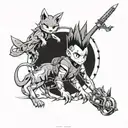 gon and kilua hunter x tattoo design idea