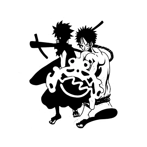 Luffy and Zoro tattoo design idea