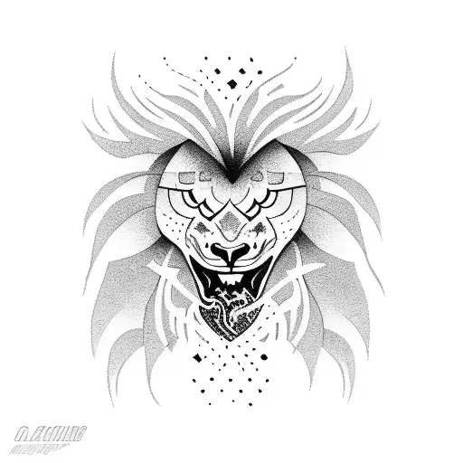 phoenix and a lion tattoo design idea