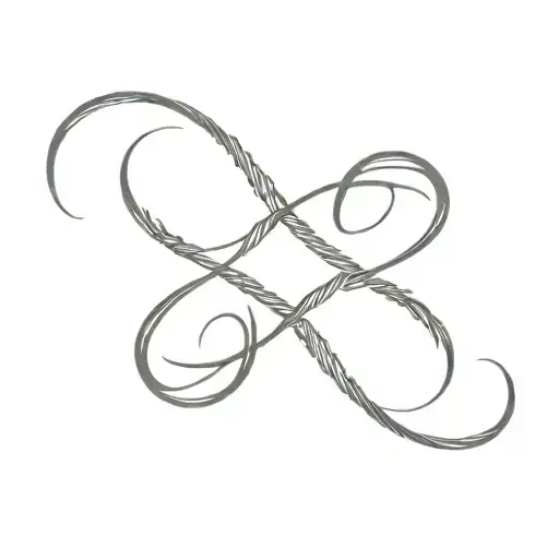 infinity symbol with the names Stanley and Jasmine intertwined tattoo design idea