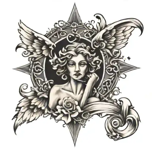 777 angel number tattoo design idea