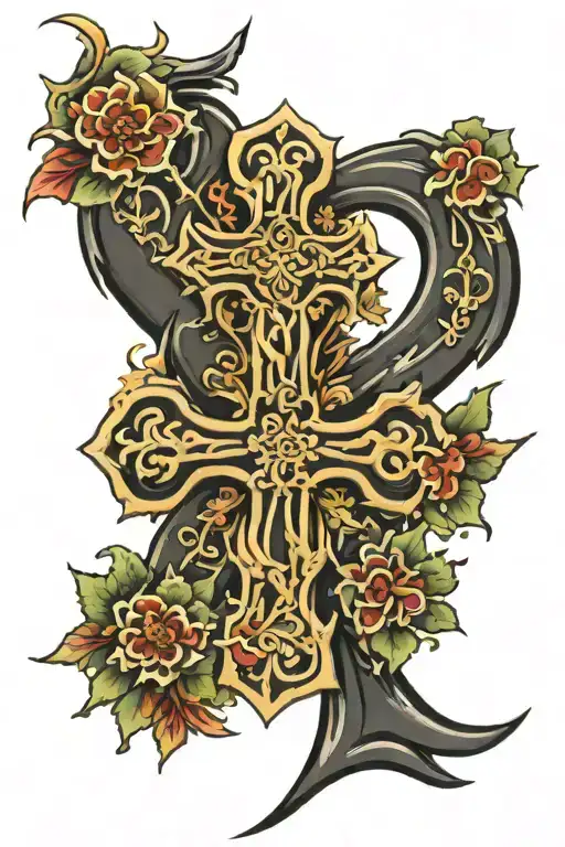 Irish cross tattoo design idea