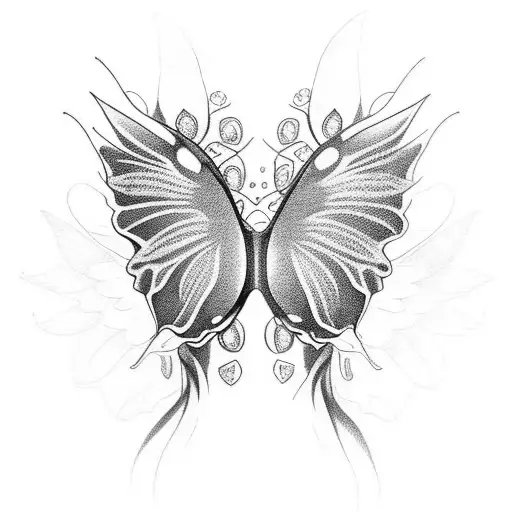 A tattoo of a person with butterfly wings, representing the transformation and growth through learning tattoo design idea