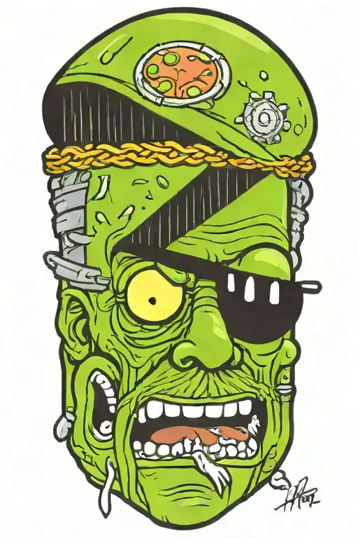 pickle rick tattoo design idea