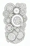 Hydraulics and gears tattoo design idea