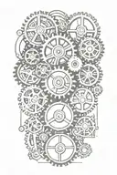 Hydraulics and gears tattoo design idea