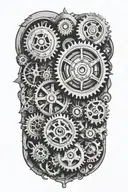 Hydraulics and gears tattoo design idea