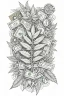 money weed and drugs  tattoo design idea