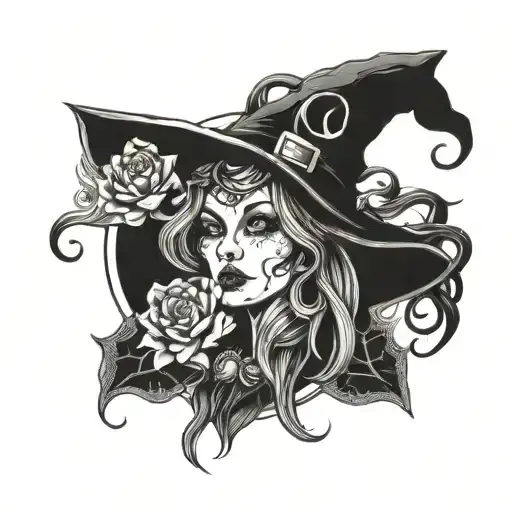 witchy style tattoo tattoo design idea