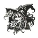 witchy style tattoo tattoo design idea