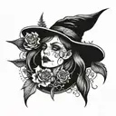 witchy style tattoo tattoo design idea