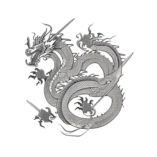 Dragon, Samurai tattoo design idea