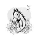 horse wild  tattoo design idea