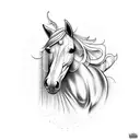 horse wild  tattoo design idea