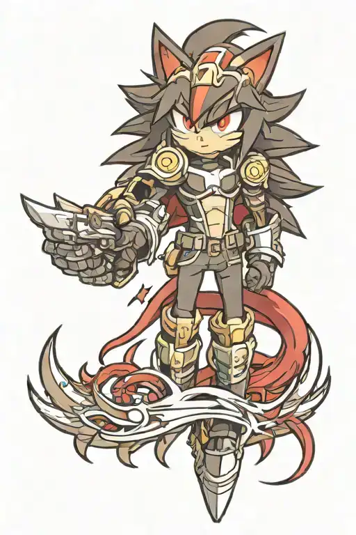 shadow the hedgehog doom wing spread tattoo design idea