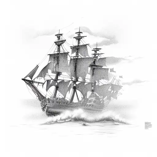 pirate shipwreck  tattoo design idea