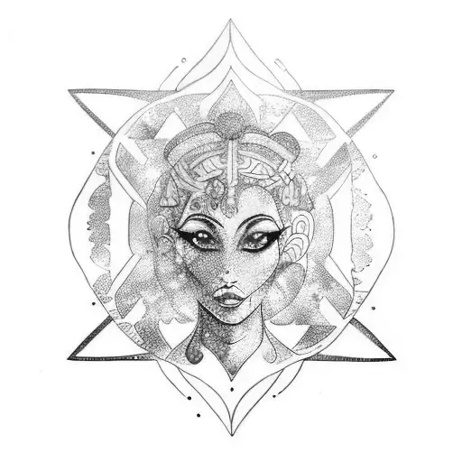 galactic water goddess tattoo design idea