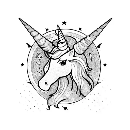 unicorn tattoo design idea