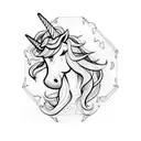 unicorn tattoo design idea
