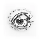 black japan devil with an eye on forehead  tattoo design idea