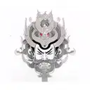 black Noh Mercy with an eye on forehead  tattoo design idea