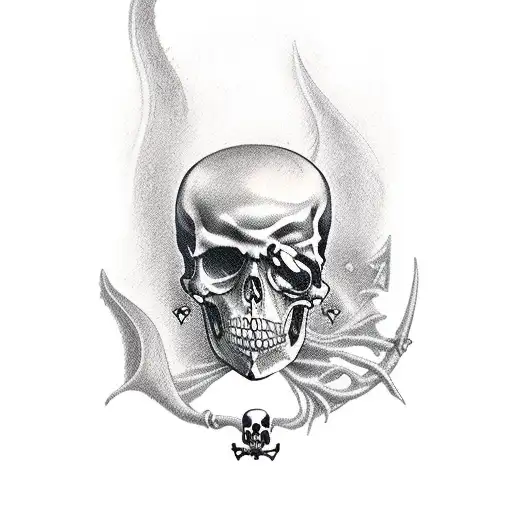 death tarot card pirate cutlass tattoo design idea