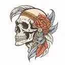 Indian skull tattoo design idea