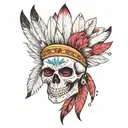 Indian skull tattoo design idea