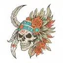 Indian skull tattoo design idea