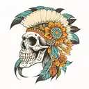 Indian skull tattoo design idea