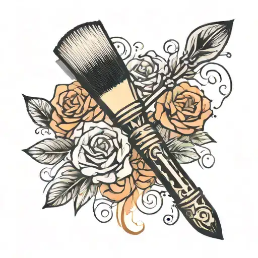 paint brush line art tattoo tattoo design idea
