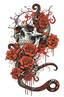 skulls and snakes tattoo design idea