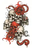 skulls and snakes tattoo design idea