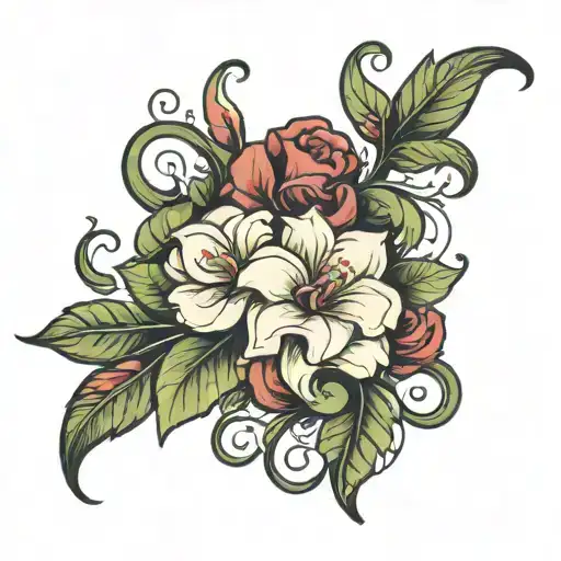 floral vine wrapping tattoo design idea