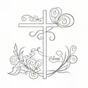 cross with the name Eliana  tattoo design idea